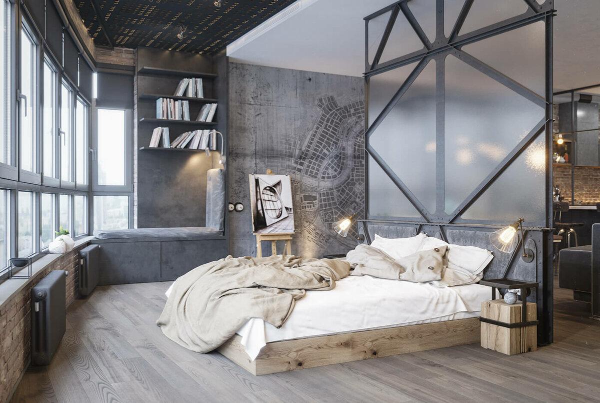 Спальни в современном стиле лофт: особенности стиля в современном интерьере