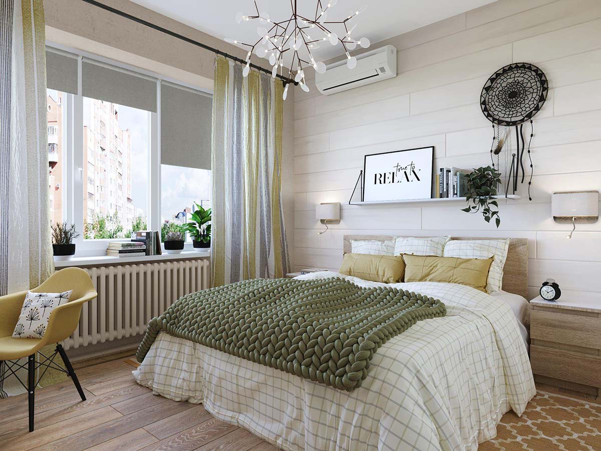 Уютный и комфортный дизайн спальни в скандинавском стиле